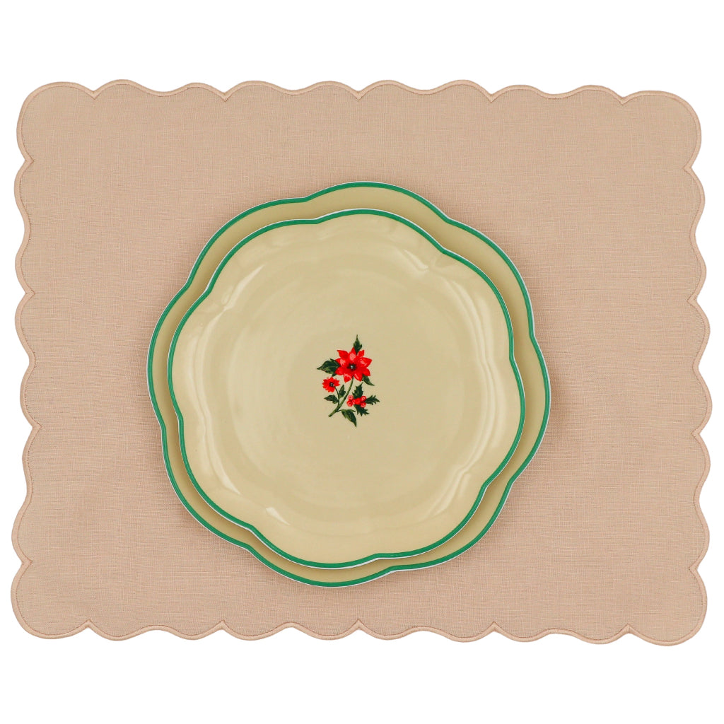 Fabled Flora Scalloped Dinner Plate - Case of 12 Plates (+3 Bonus Plates)