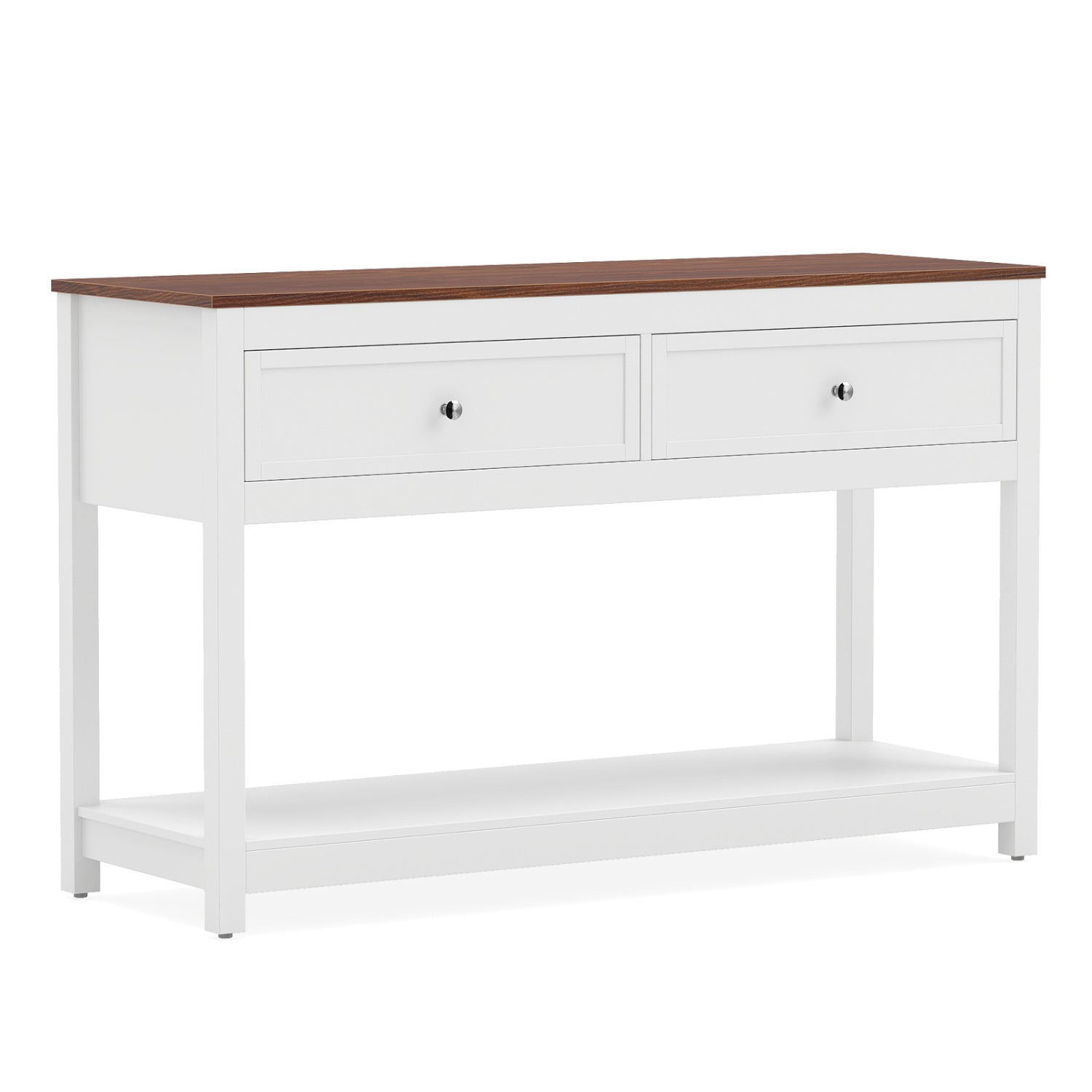 Console Table with 2 Drawers and Open Storage Shelf