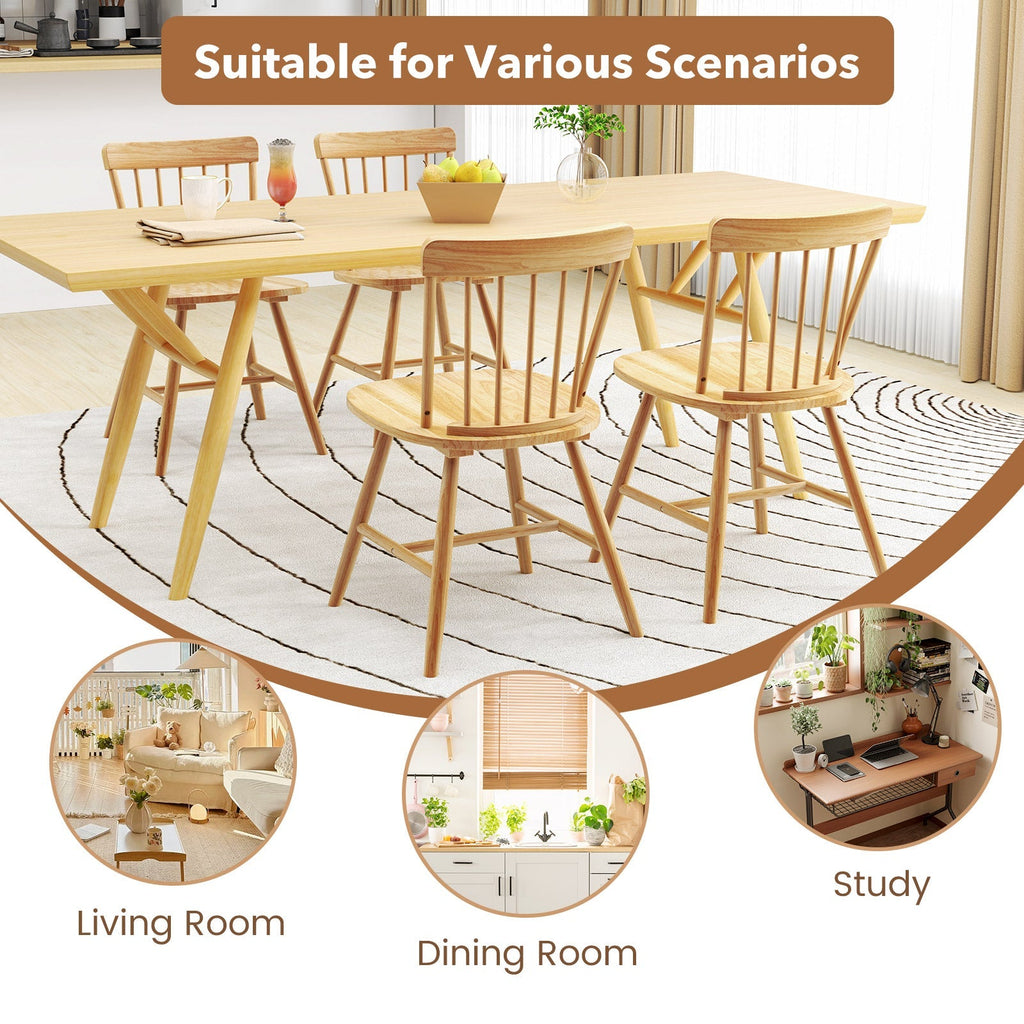 Farmhouse Kitchen Chair Set of 2 with Rubber Wood Frame