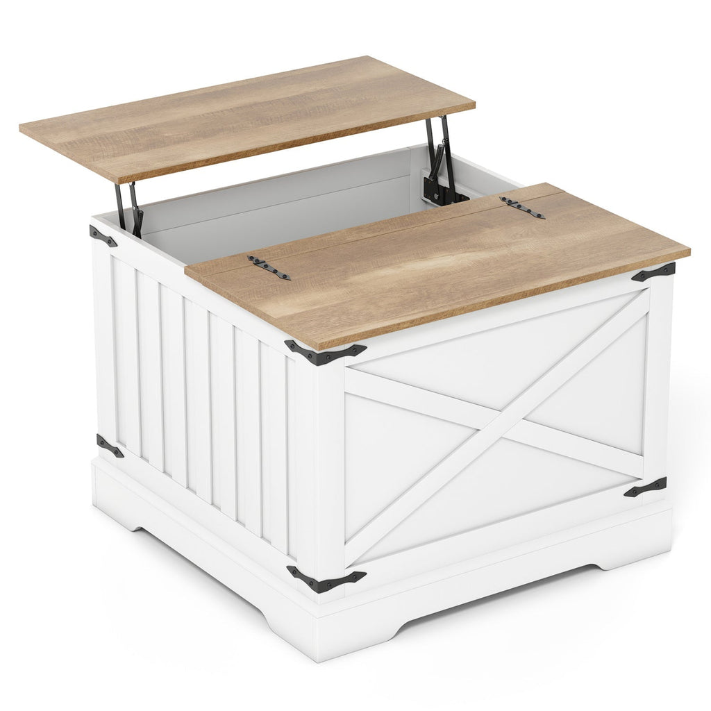 Farmhouse Lift Top Coffee Table with Hidden Storage Compartment