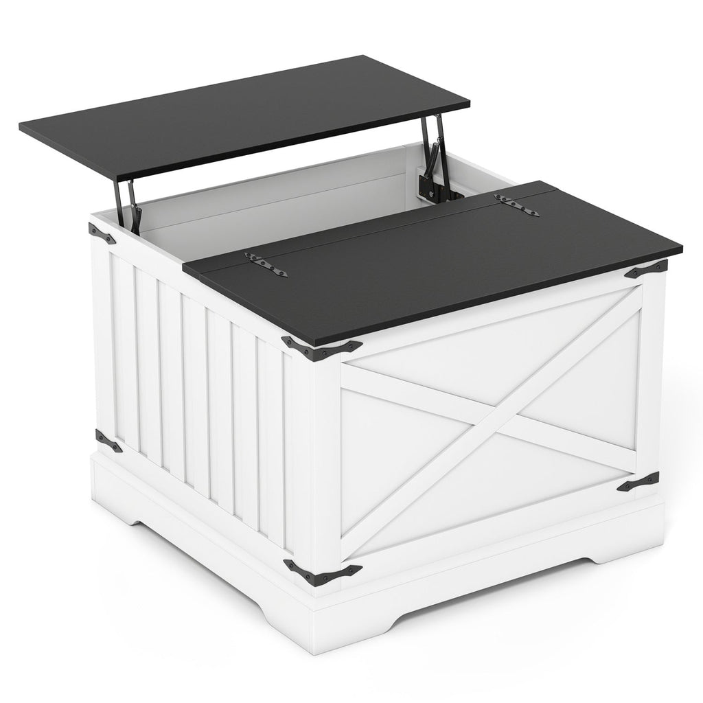 Farmhouse Lift Top Coffee Table with Hidden Storage Compartment