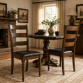 Upholstered Dining Chairs Set of 2 - Farmhouse Ladder Back