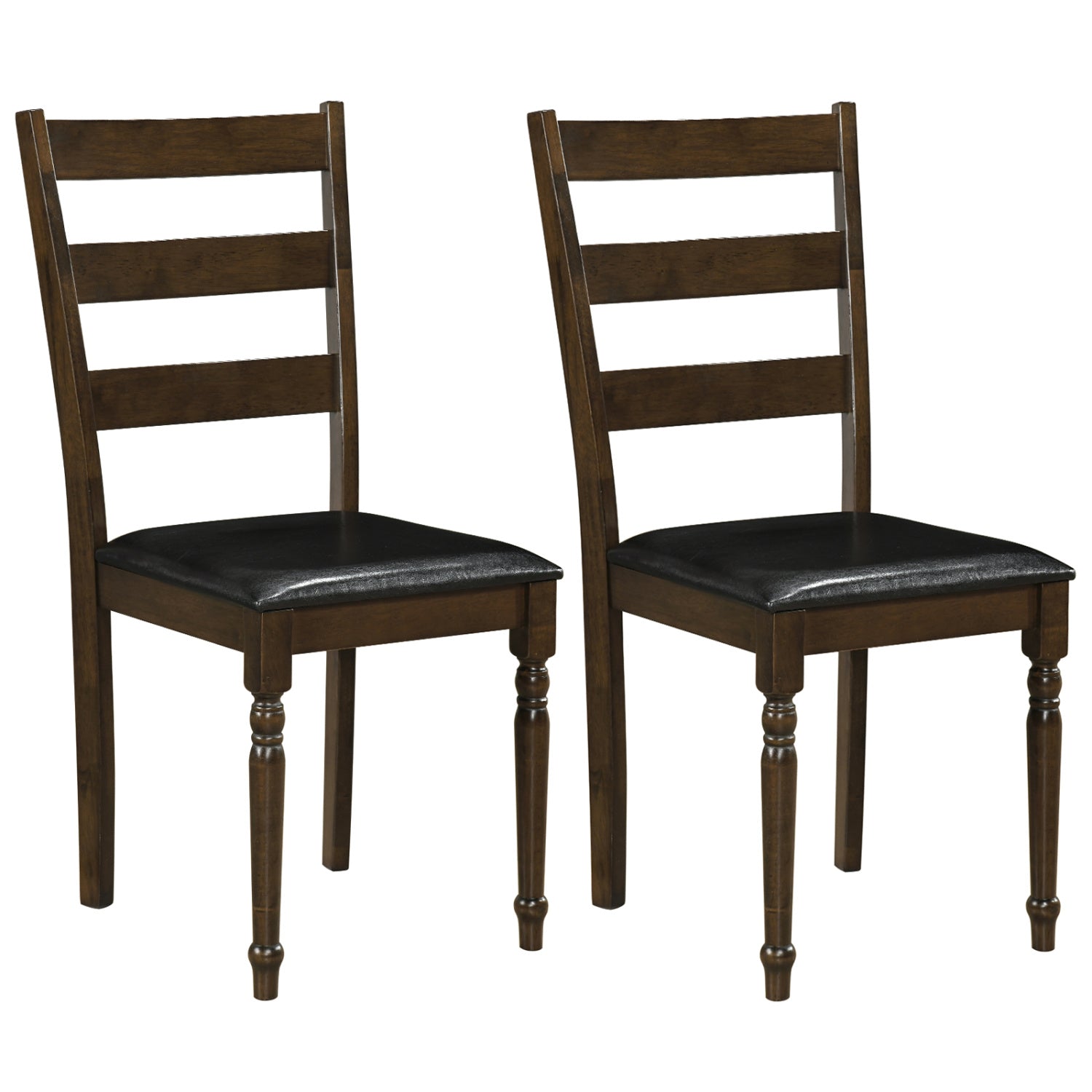 Upholstered Dining Chairs Set of 2 - Farmhouse Ladder Back