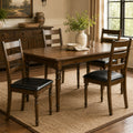 Dining Chairs Set of 4 - Farmhouse PU Leather Upholstered