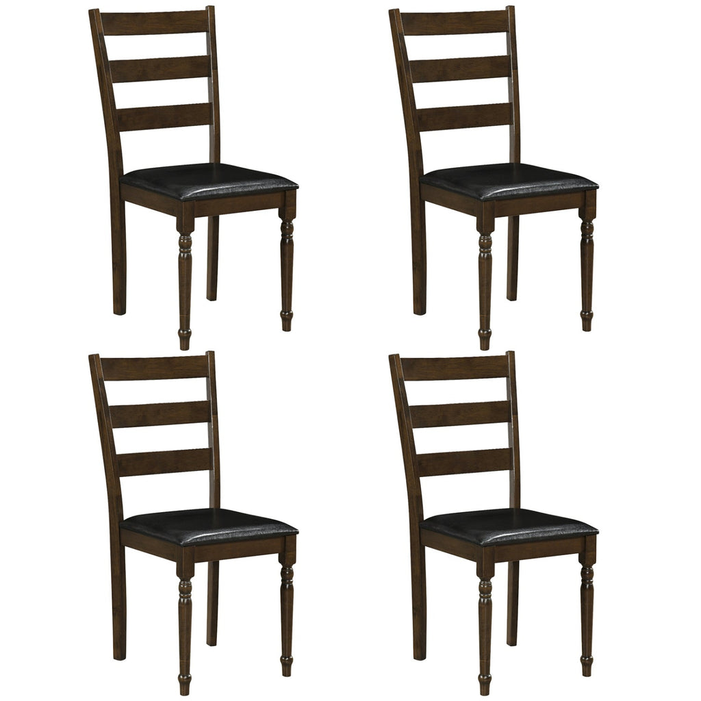 Dining Chairs Set of 4 - Farmhouse PU Leather Upholstered