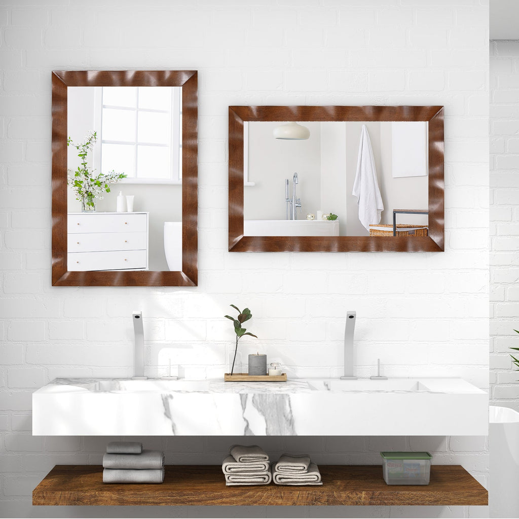 41.5 x 28 inches Farmhouse Wall Mirror with Solid Wood Frame