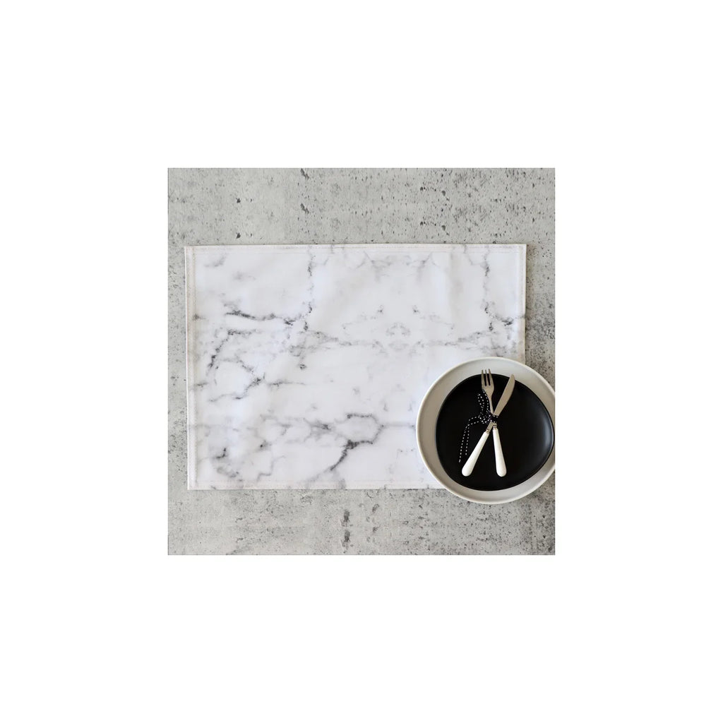 Faux Leather Placemat, Marble