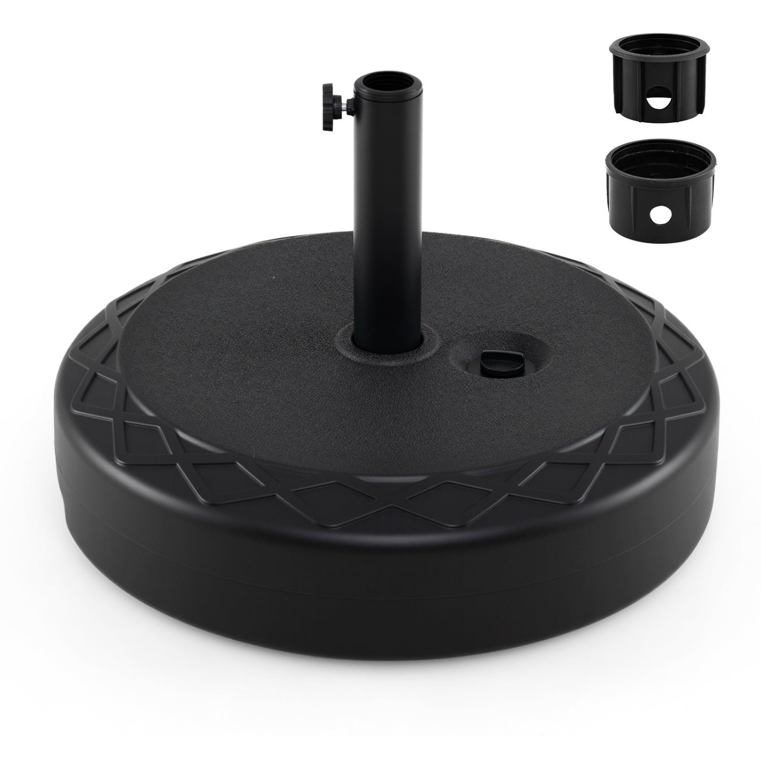 Fillable Umbrella Base 90 LBS Heavy Duty Sand Filled Round Market Umbrella Stand-Black