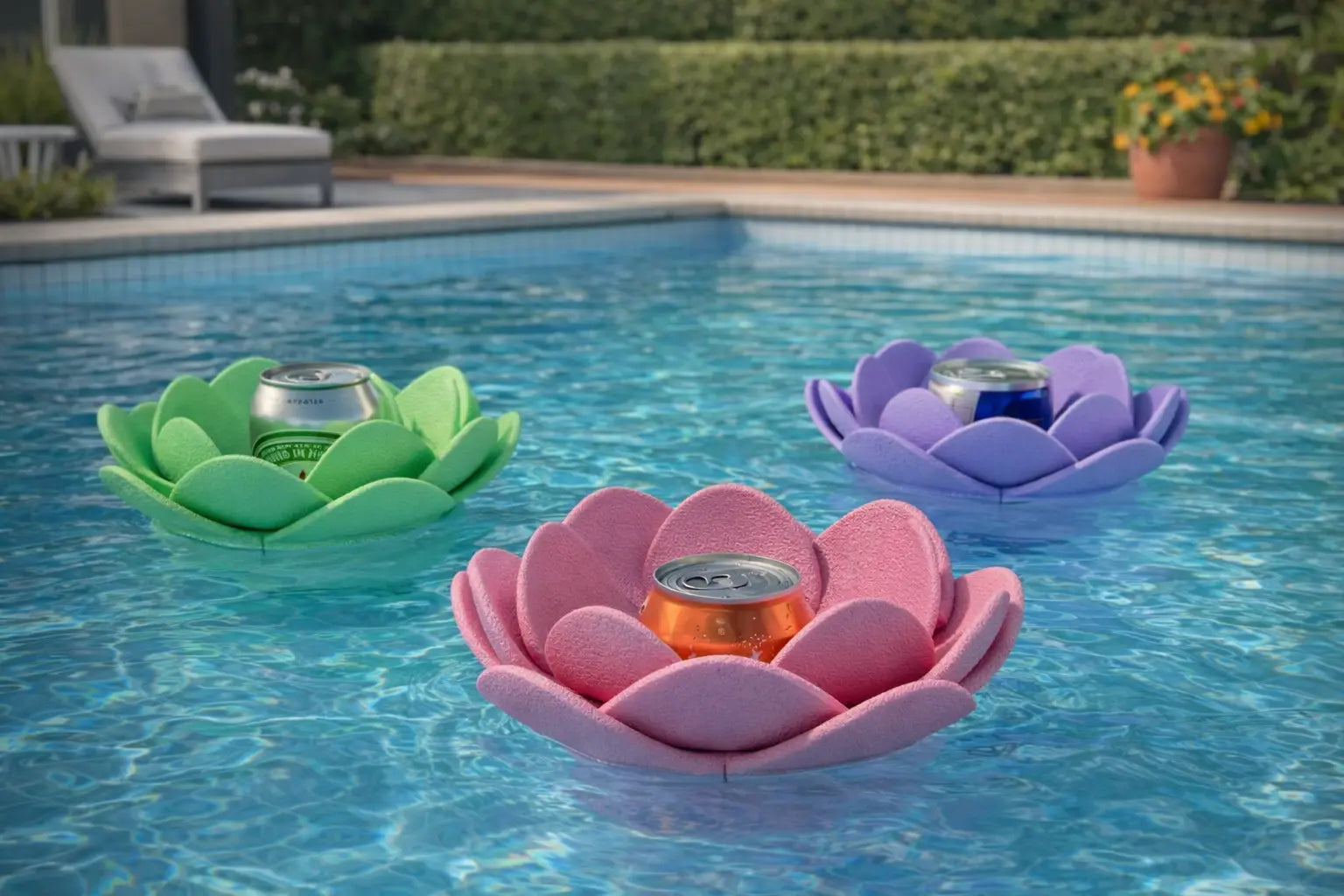Floating Flower Can Holder — Pool Drink Float | 3D Printed