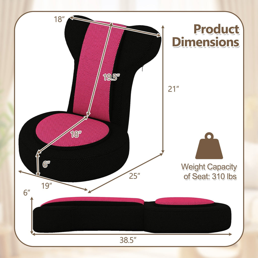 Floor Comfy Gaming Leisure Chair with Adjustable Headrest and Backrest