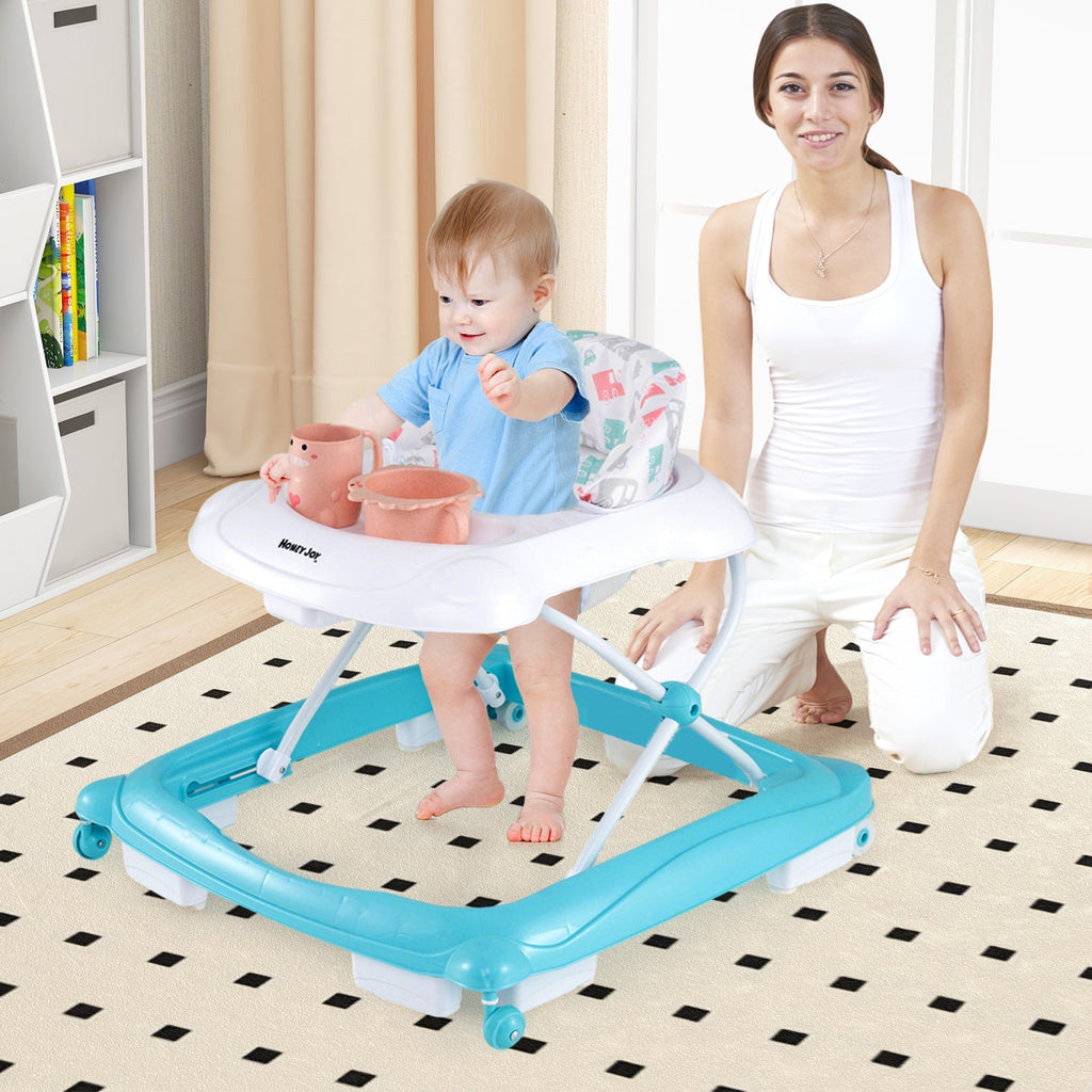 Foldable Baby Walker with 3 Adjustable Heights and Padded Seat