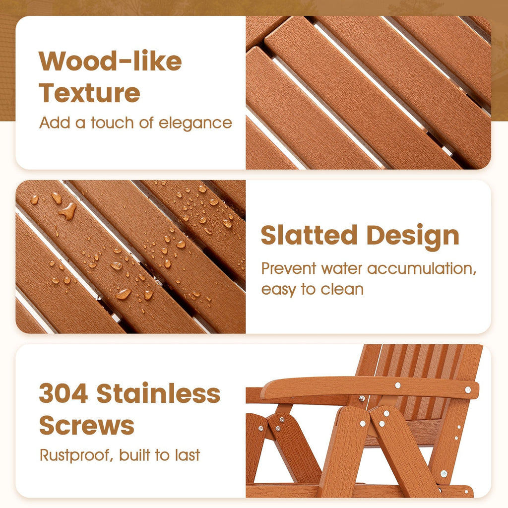 Foldable Patio Chair All-Weather HDPE Outdoor Dining Chair with Armrest