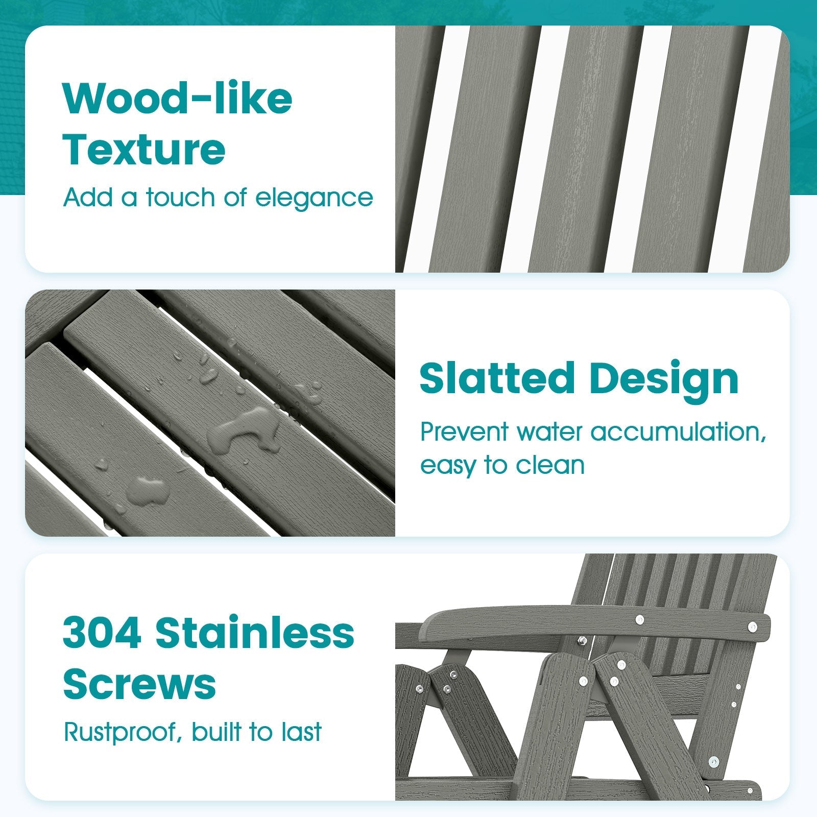 Foldable Patio Chair All-Weather HDPE Outdoor Dining Chair with Armrest