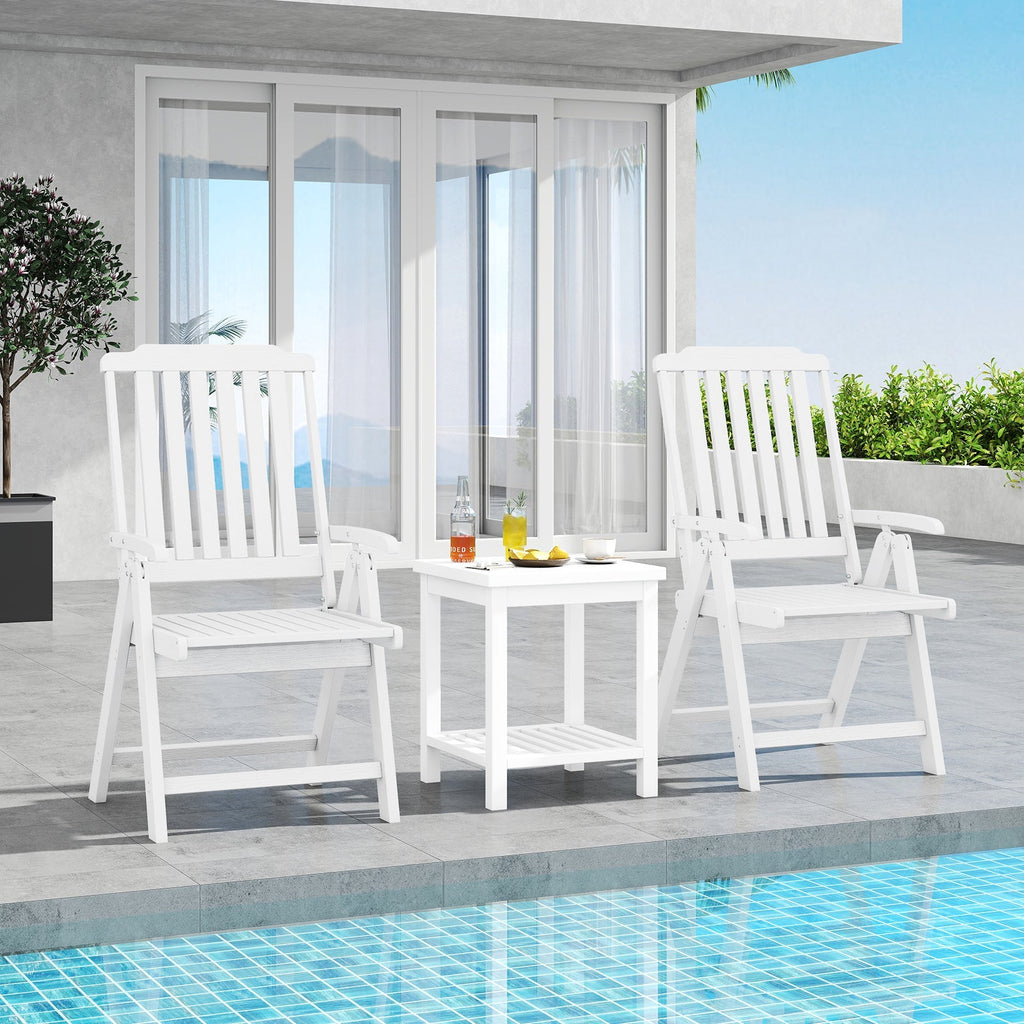 Foldable Patio Chair All-Weather HDPE Outdoor Dining Chair with Armrest