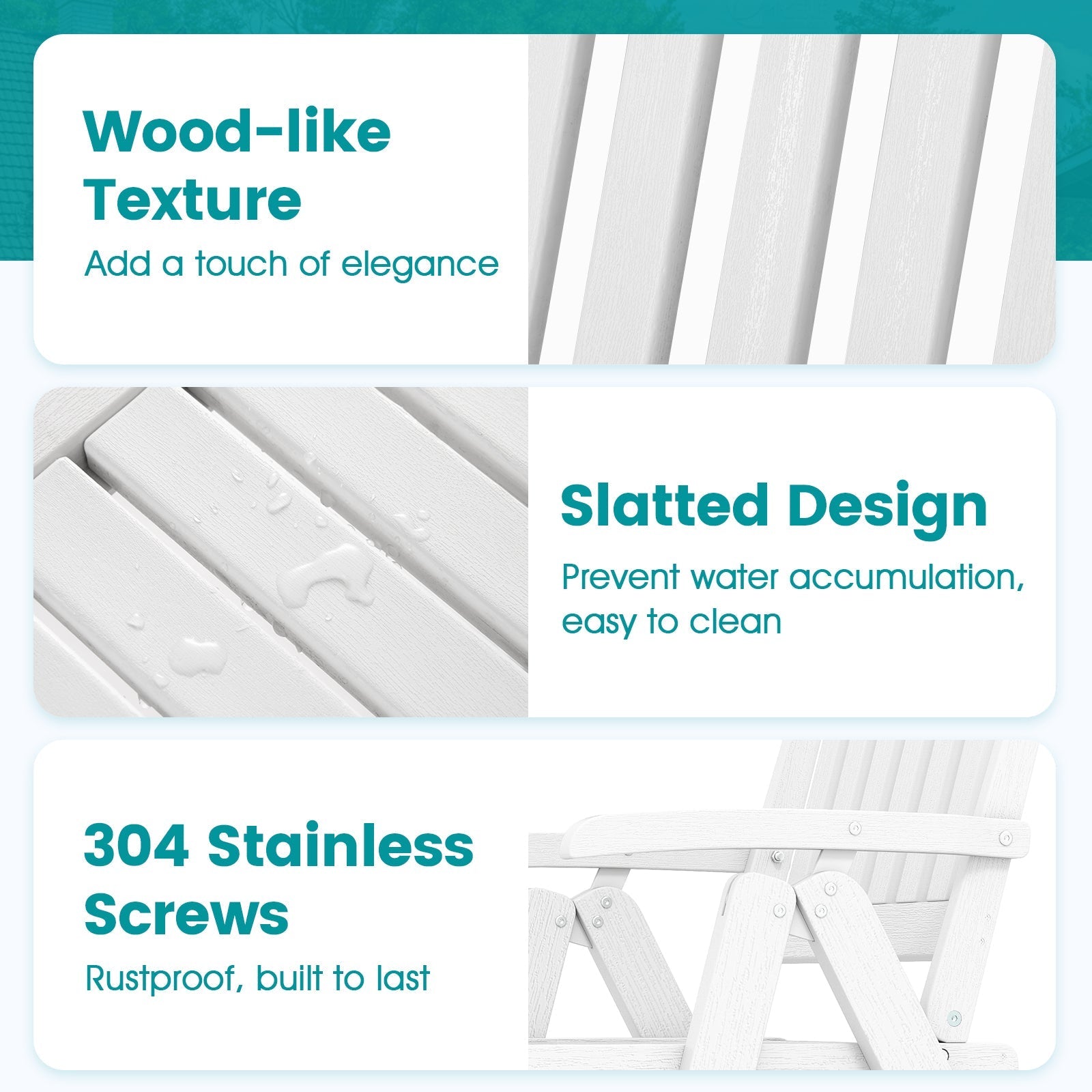Foldable Patio Chair All-Weather HDPE Outdoor Dining Chair with Armrest