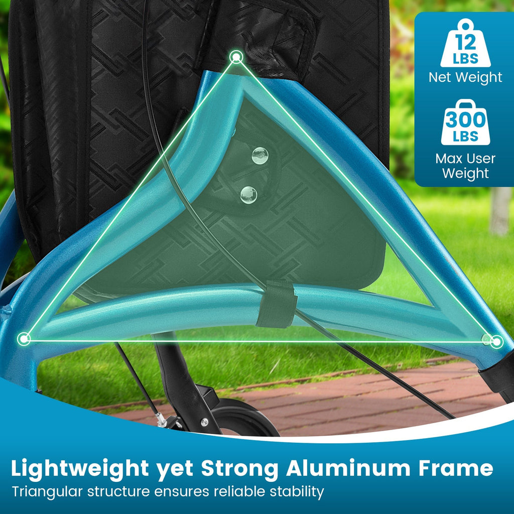 Foldable Rollator Walker with Lightweight Aluminum Frame