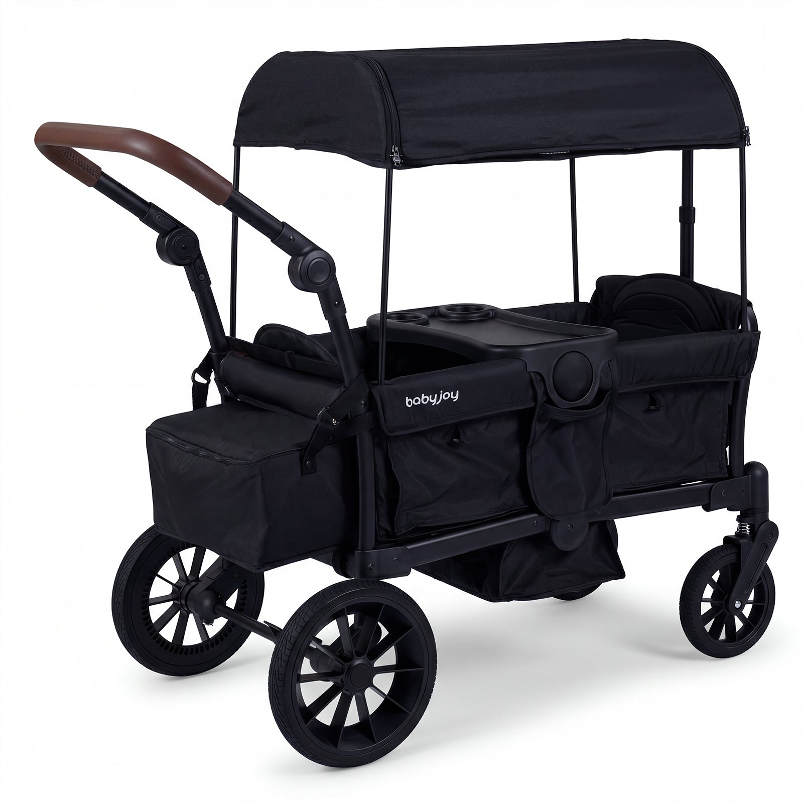 Foldable Wagon Stroller for 2 Kids Double Seater Toddler Stroller with Removable Canopy