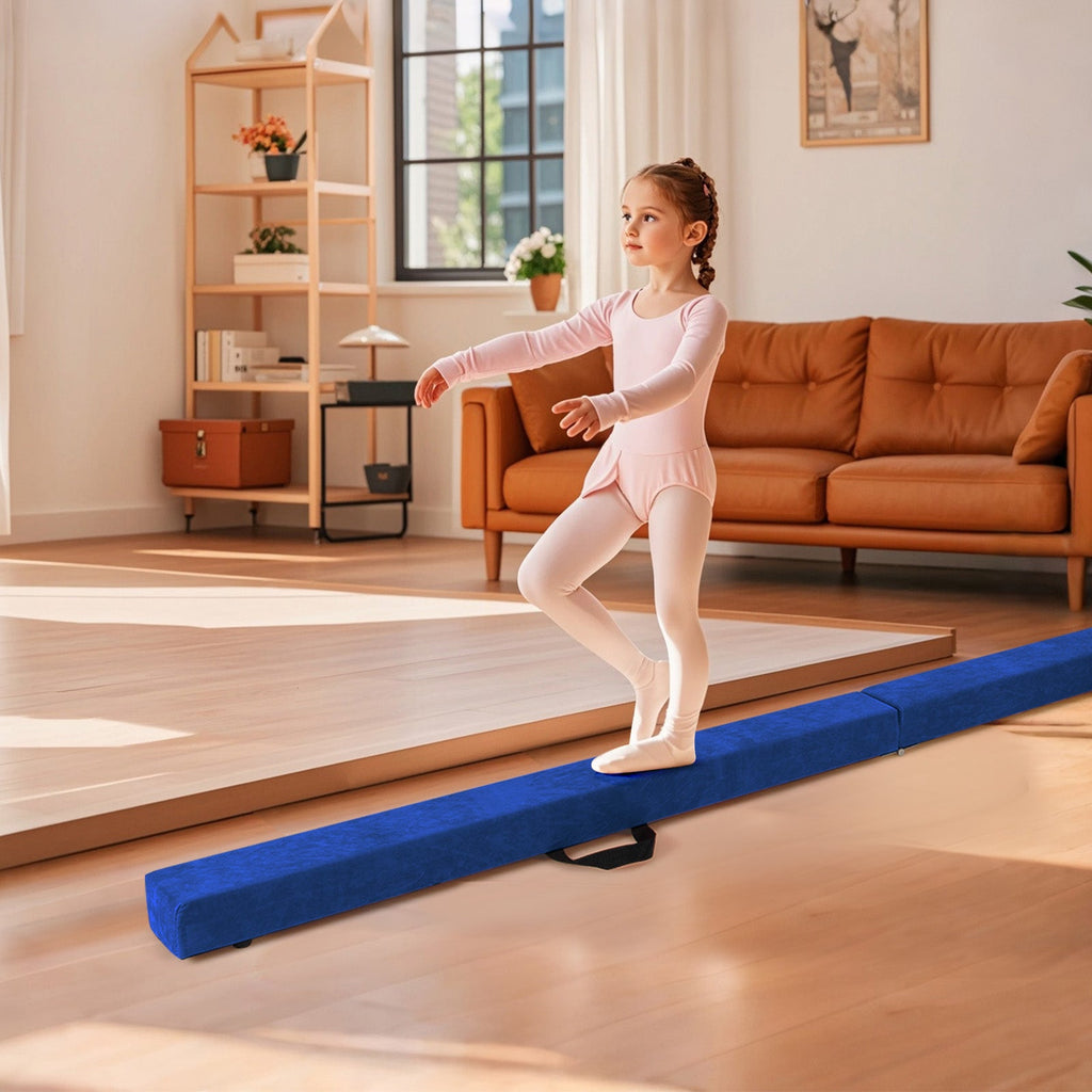 Folding Balance Beam with Solid Wood Base and Anti-slip Bottom