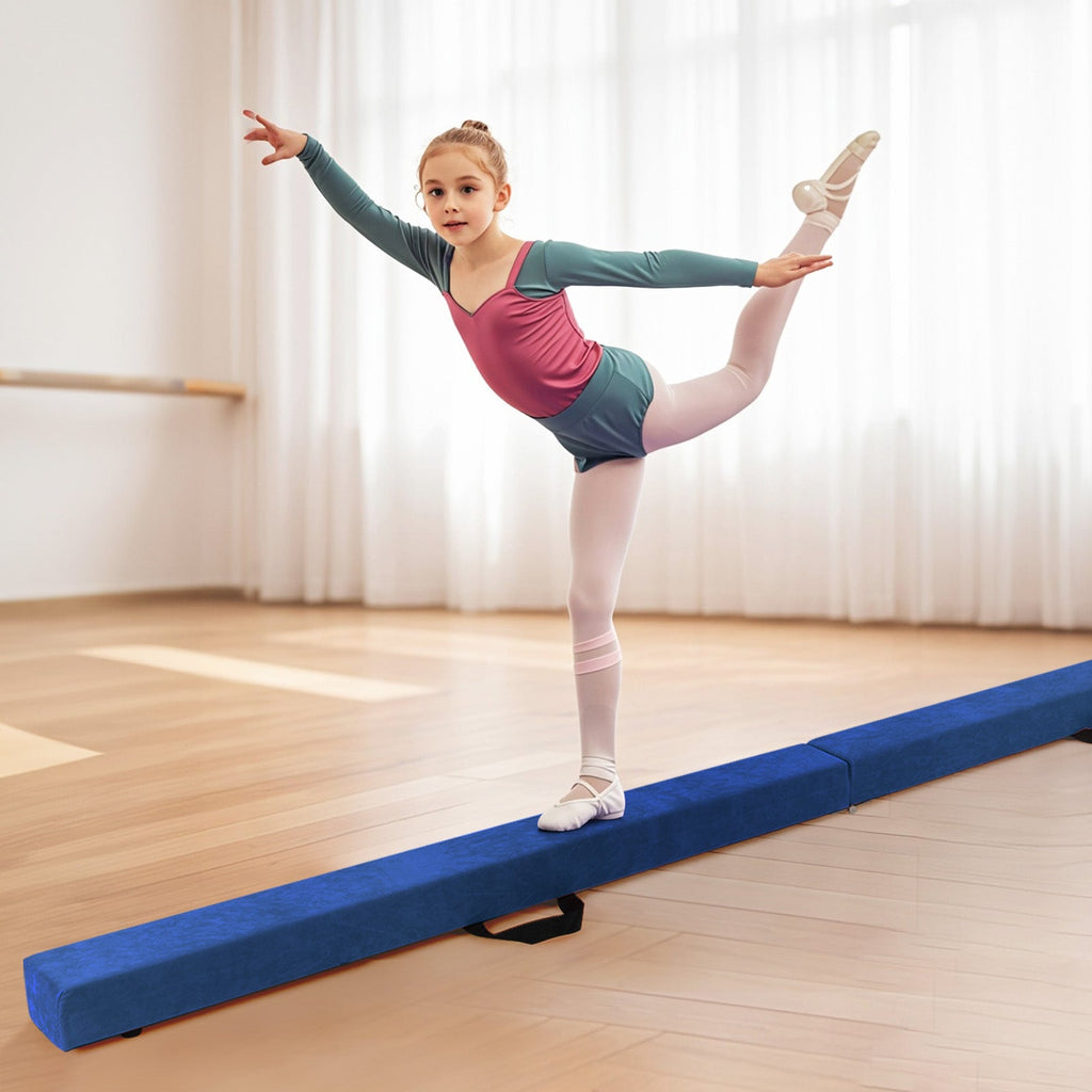 Folding Balance Beam with Solid Wood Base and Anti-slip Bottom