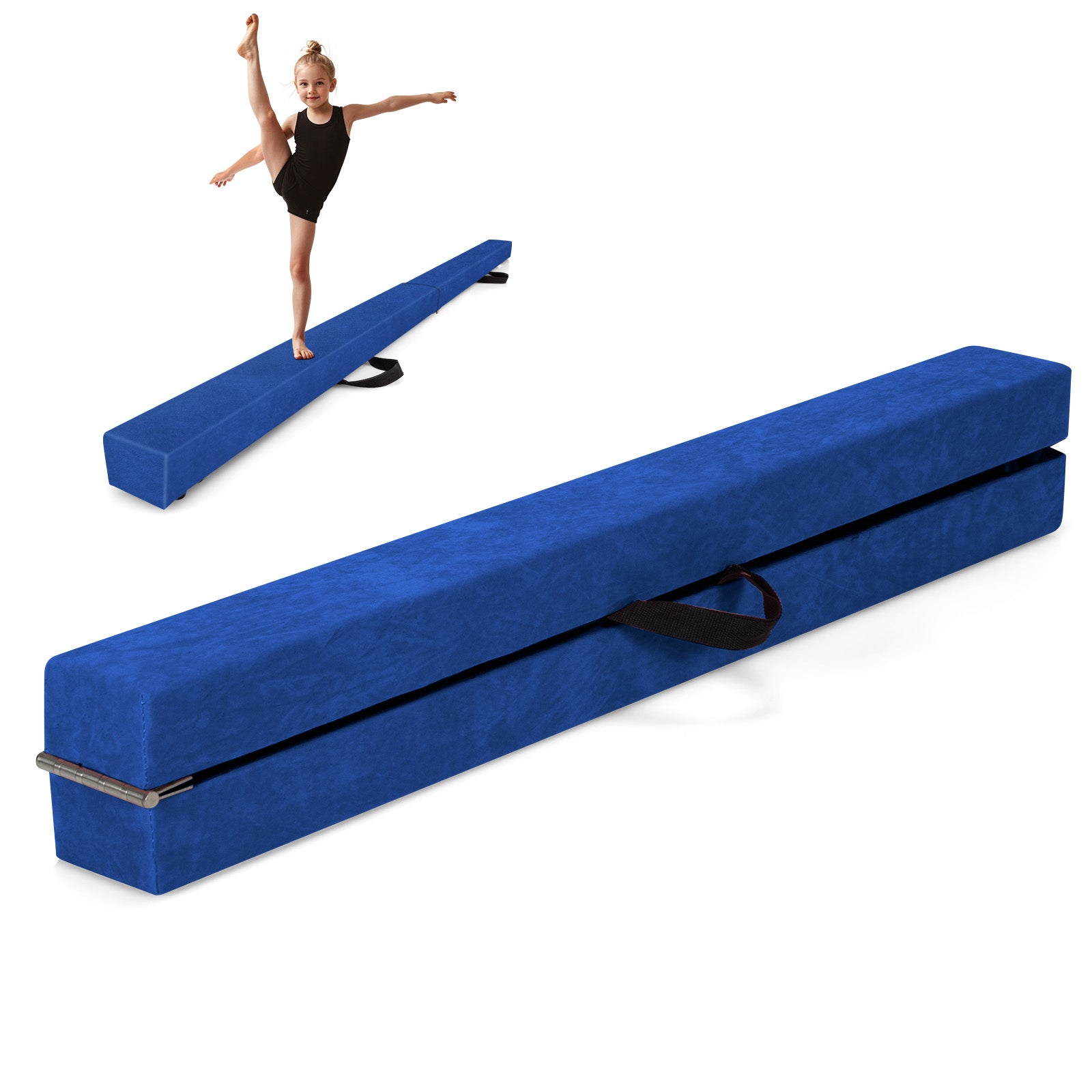 Folding Balance Beam with Solid Wood Base and Anti-slip Bottom