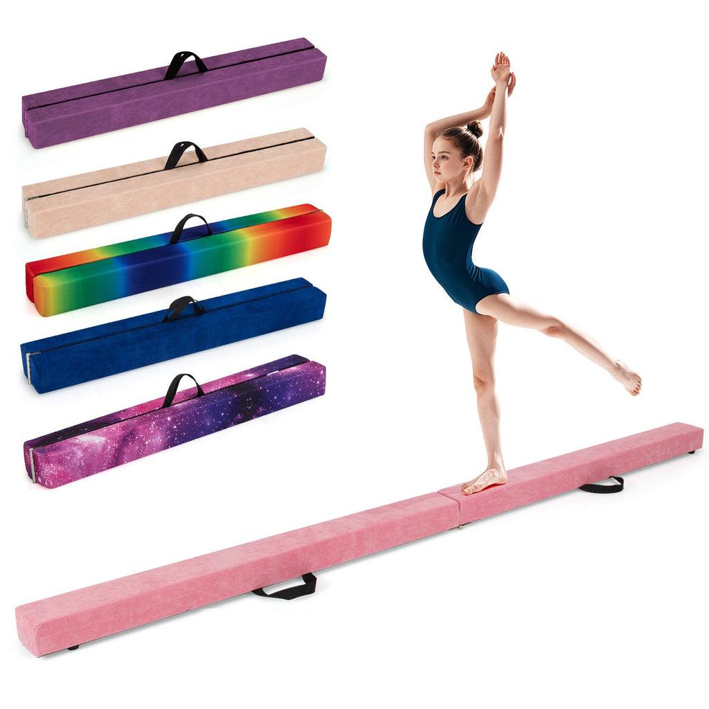 Folding Balance Beam with Solid Wood Base and Anti-slip Bottom