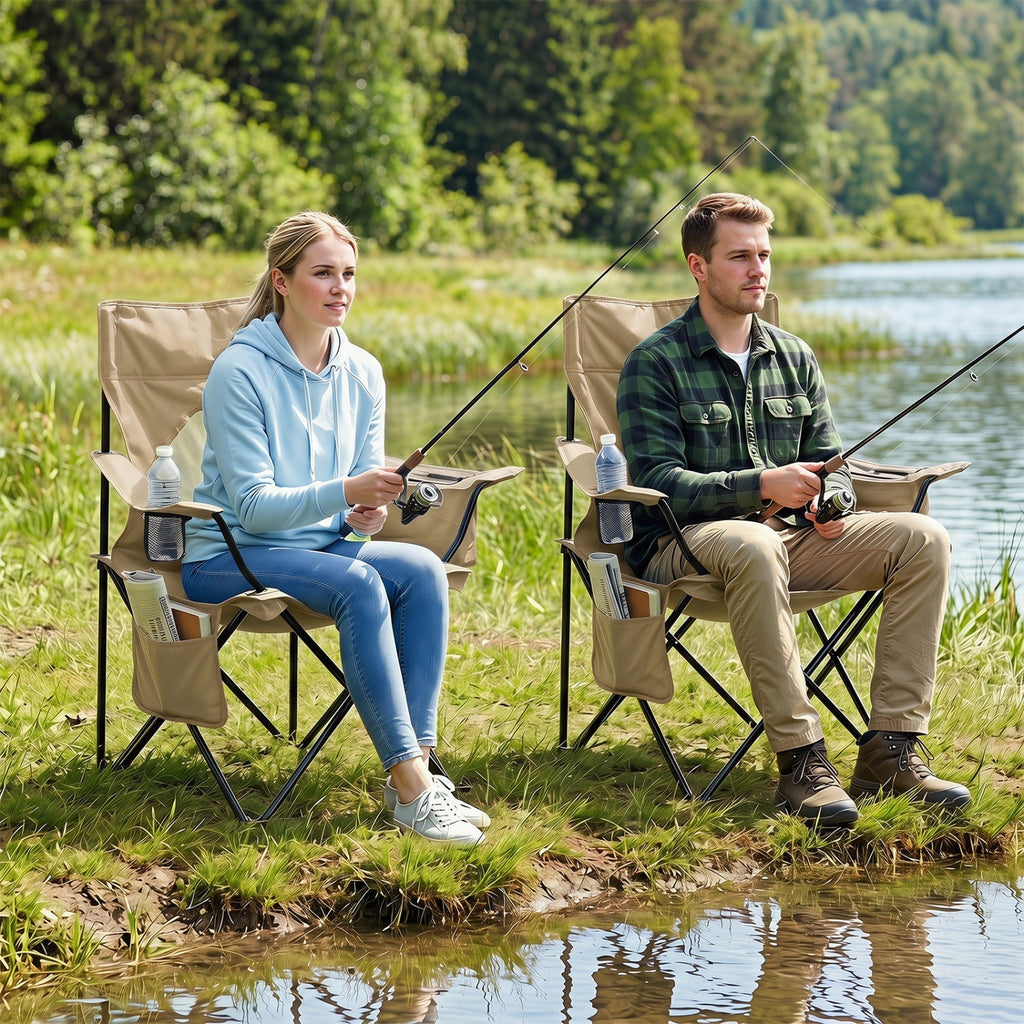 Folding Camping Chair with Mesh Back and Carrying Bag