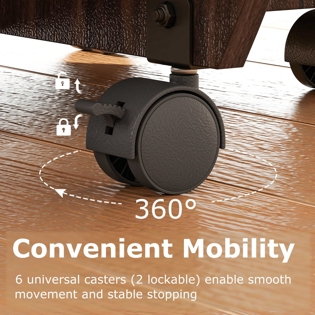 Folding Dining Table 3-in-1 Space-Saving Drop Leaf Kitchen Table with Lockable Wheels