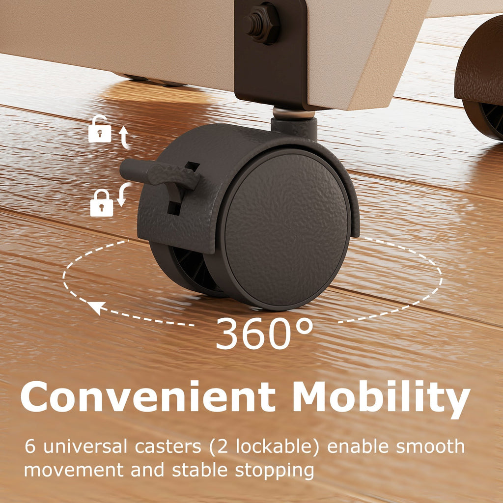 Folding Dining Table 3-in-1 Space-Saving Drop Leaf Kitchen Table with Lockable Wheels
