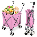 Folding Shopping Utility Cart with Water-Resistant Removable Canvas Bag