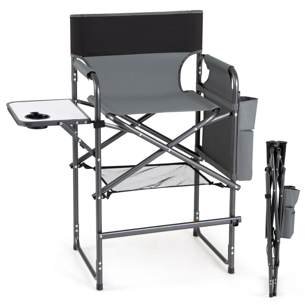 Tall Director Chair 26" Seat Height with Side Table