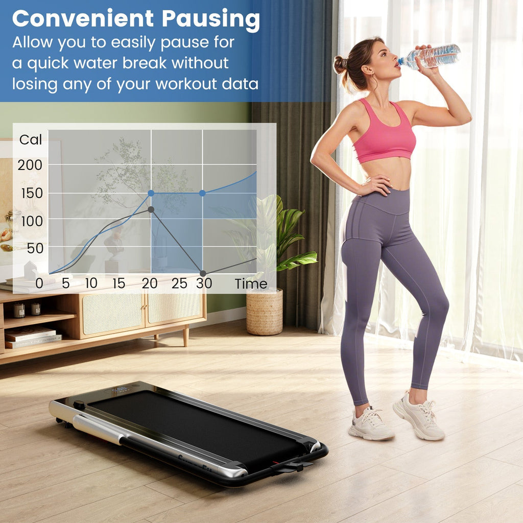 3-in-1 3HP Folding Treadmill with Smart Apps Remote Control and Speakers