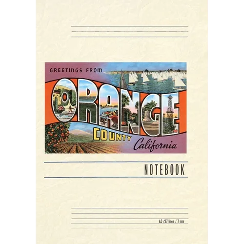 Vintage Lined Notebook Greetings from Orange County, California - Paperback