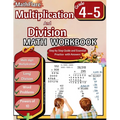 Multiplication and Division Math Workbook 4th and 5th Grade: Multi-Digit Multiplication and Long Division, Word Problems, Powers of 10 - Paperback