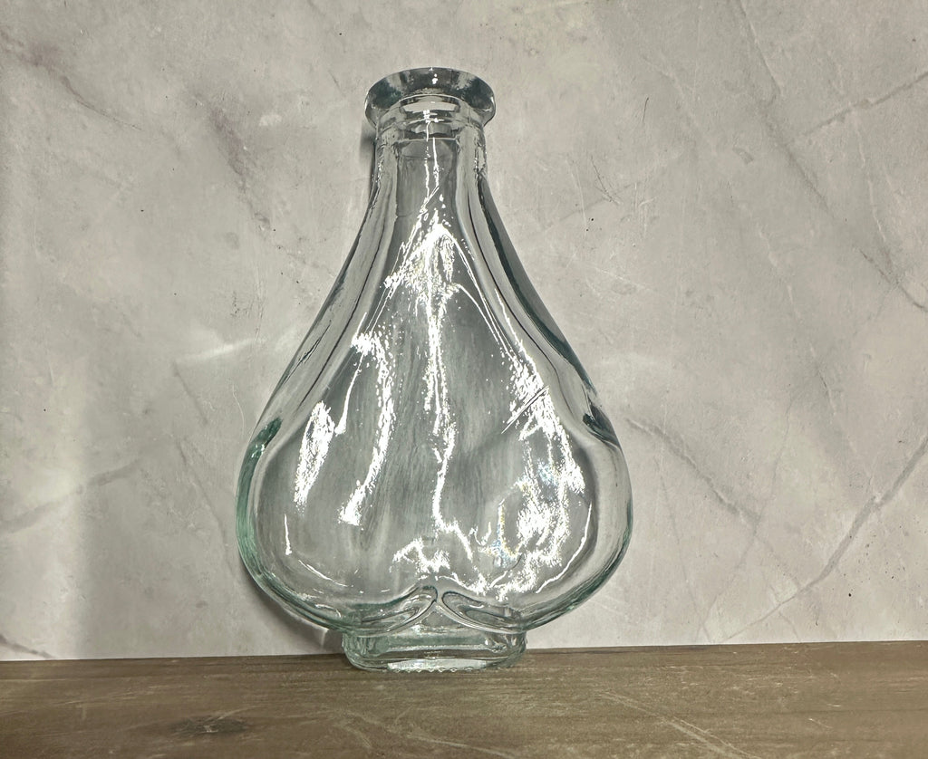Vintage Clear Pear-Shaped Glass Bottle