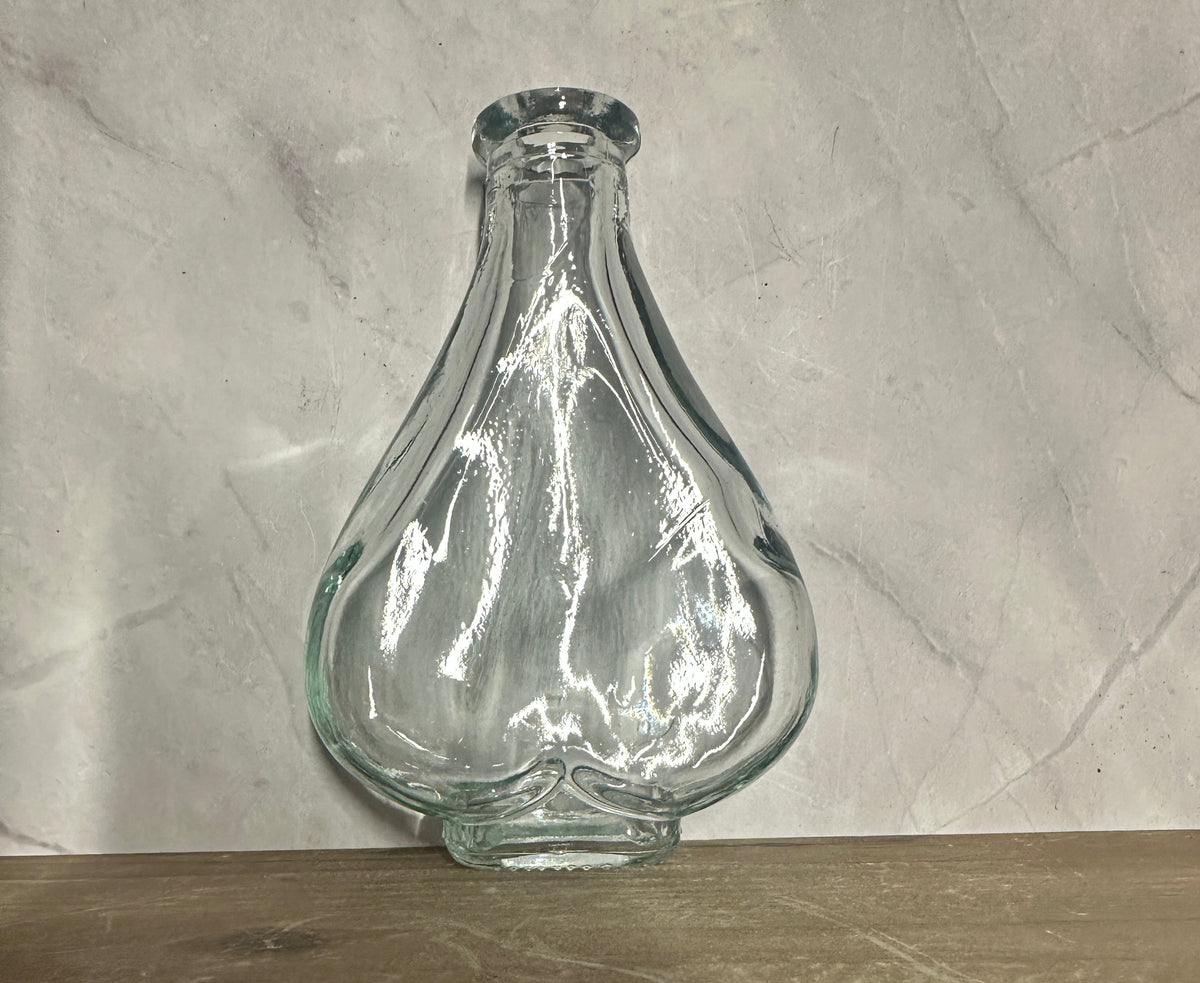 Vintage Clear Pear-Shaped Glass Bottle