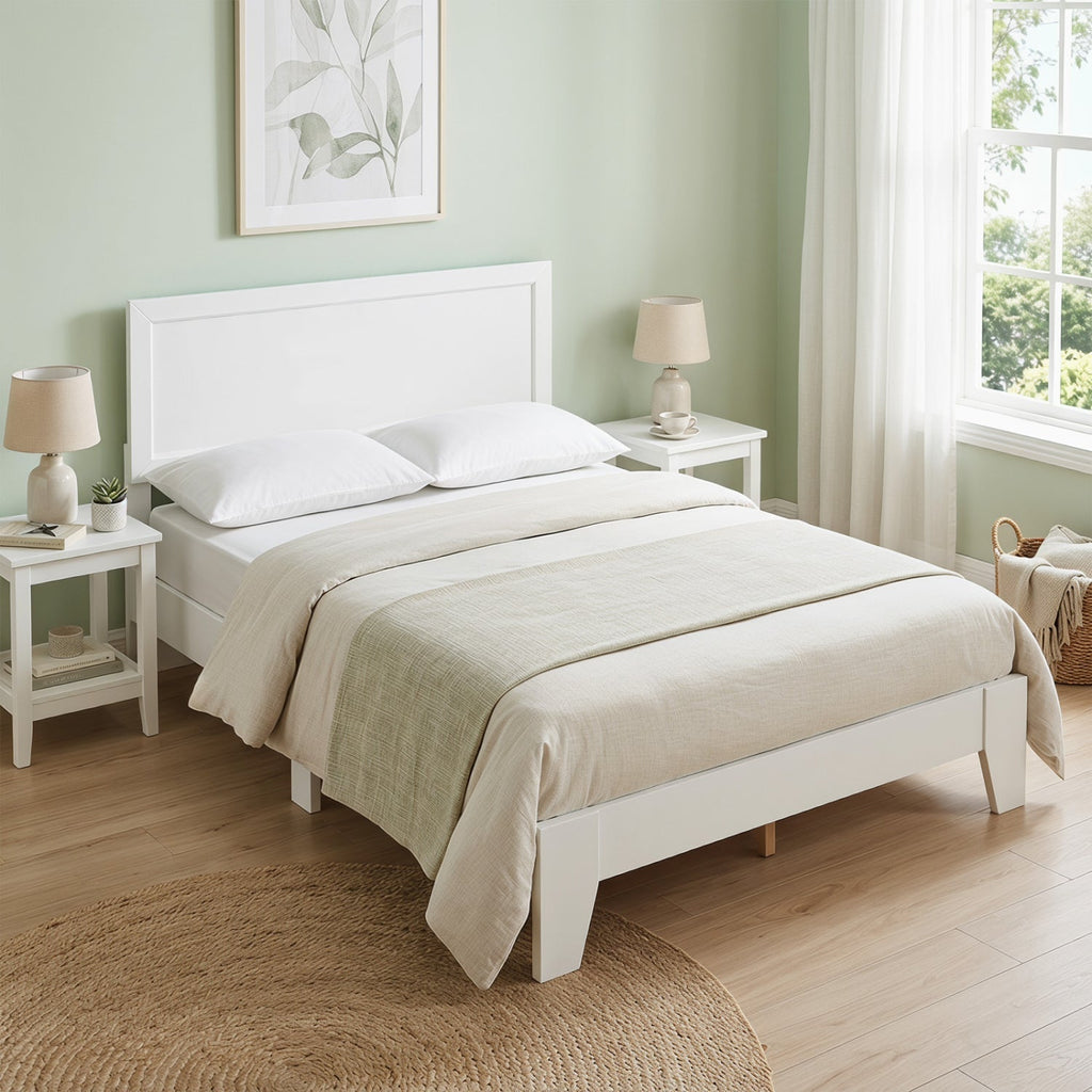 Full Size Platform Bed Frame with Headboard - No Box Spring
