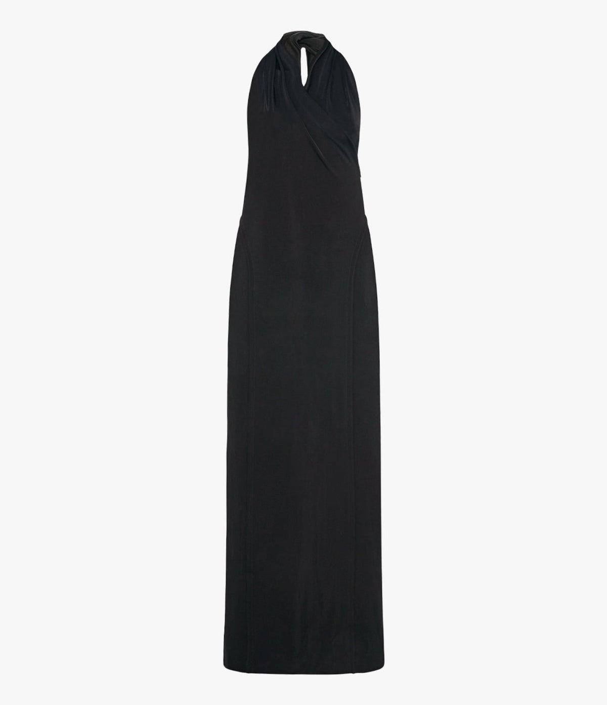 Gathered Halter Dress | Black