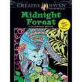 Creative Haven Midnight Forest Coloring Book: Animal Designs on a Dramatic Black Background - Paperback