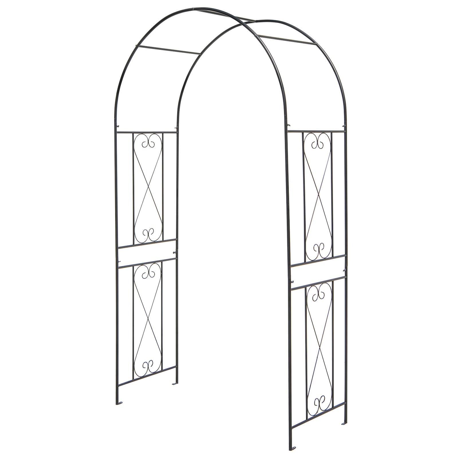 Garden Arch Arbor Trellis Patio Plant Stand Rack Archway-Black