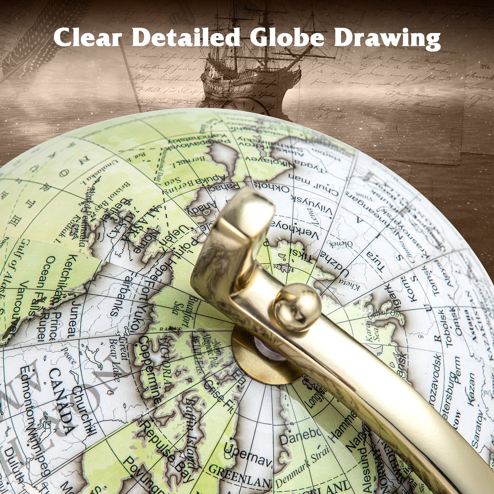 Educational Geographic 5/8/10 Inch World Globe with Triangle Metal Stand