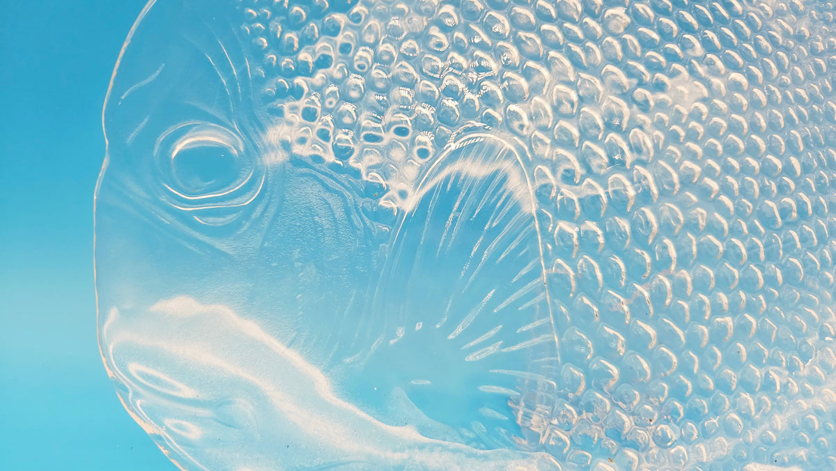 Vintage Clear Glass Fish Plate (10" x 8.25")