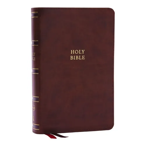 Nkjv, Single-Column Reference Bible, Verse-By-Verse, Brown Leathersoft, Red Letter, Comfort Print - Imitation Leather