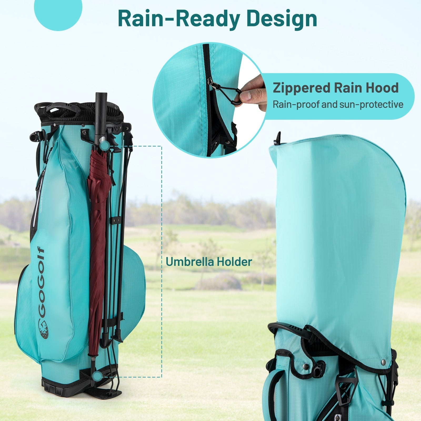Golf Stand Bag Lightweight Golf Bag with 8 Way Top Dividers and 5 Zippered Pockets