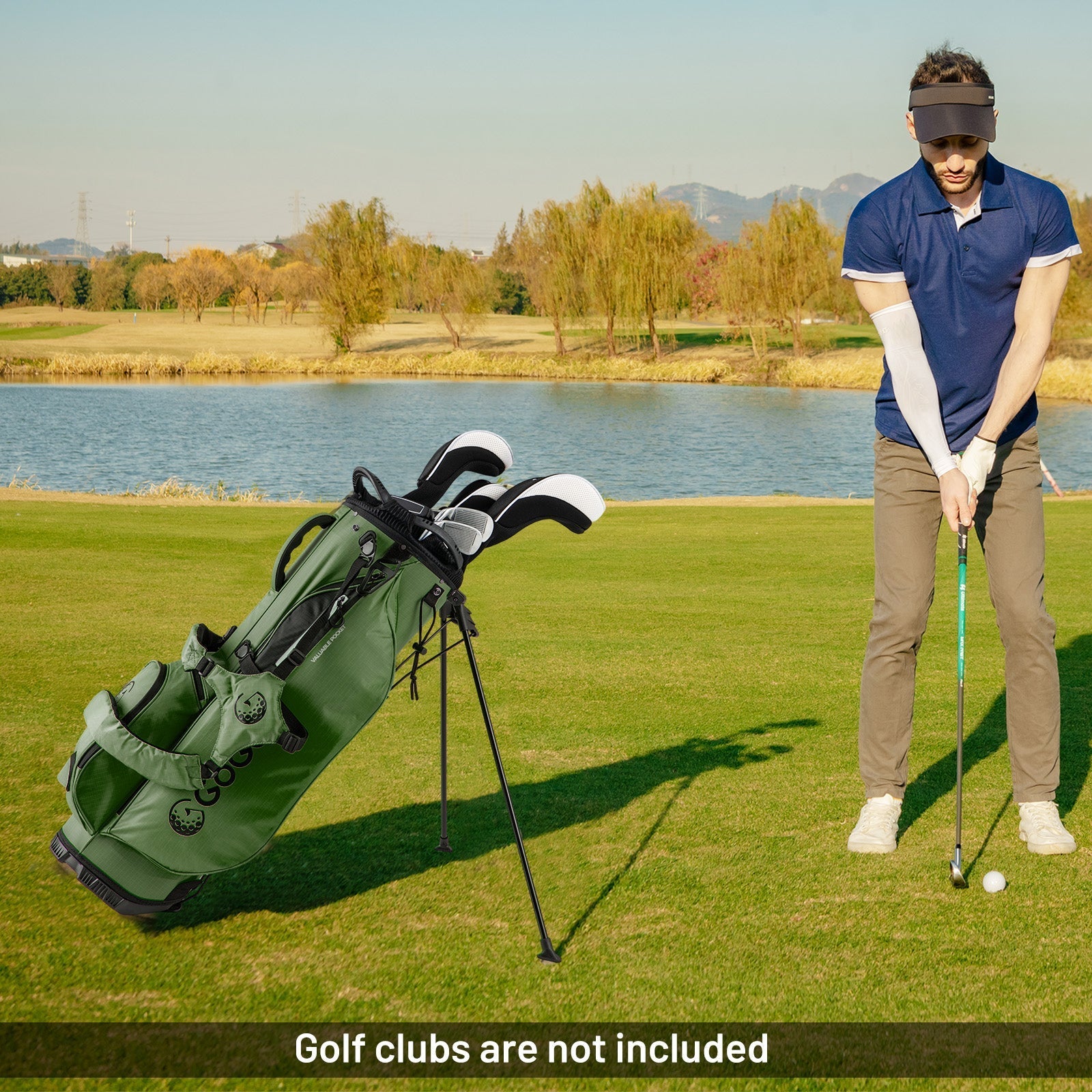 Golf Stand Bag Lightweight Golf Bag with 8 Way Top Dividers and 5 Zippered Pockets