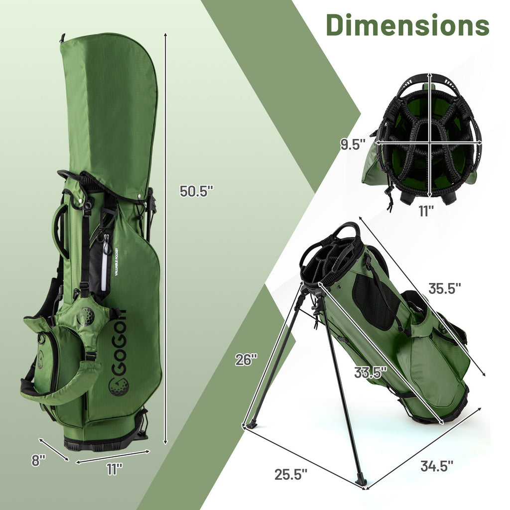Golf Stand Bag Lightweight Golf Bag with 8 Way Top Dividers and 5 Zippered Pockets