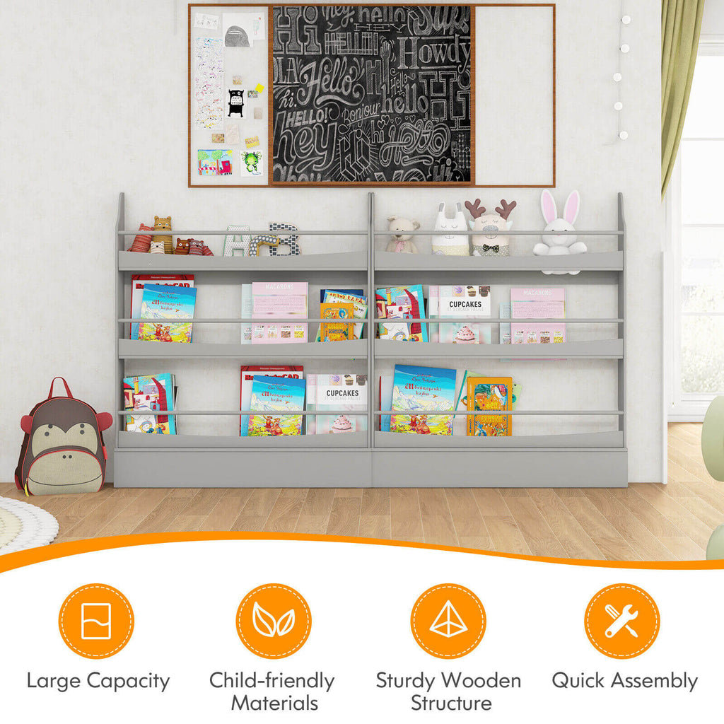 3-Tier Bookshelf with 2 Anti-Tipping Kits for Books and Magazines