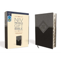 Niv, Premium Gift Bible, Leathersoft, Black/Gray, Red Letter Edition, Indexed, Comfort Print - Imitation Leather
