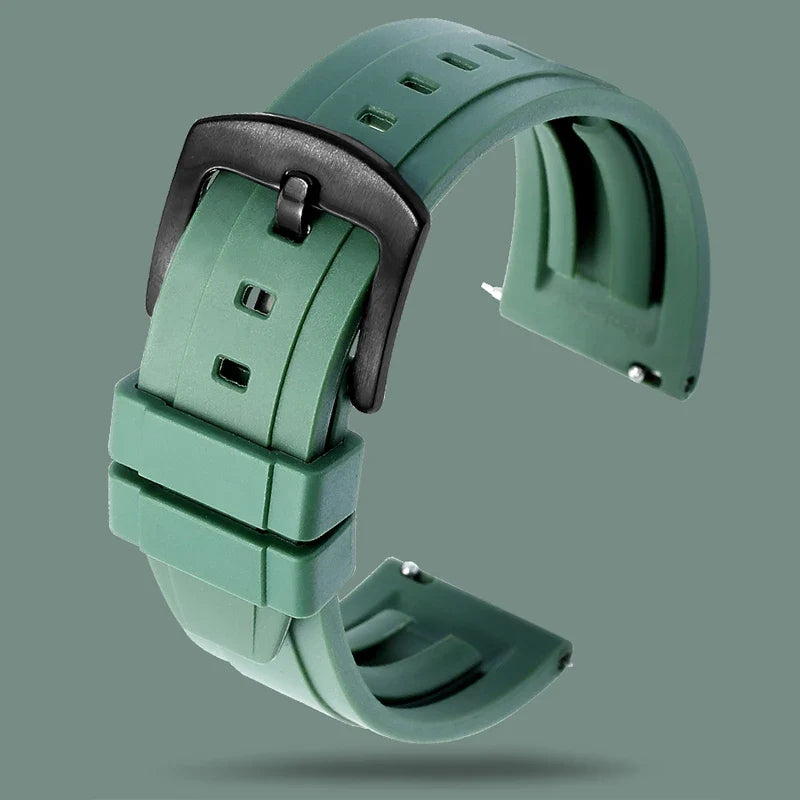 Garmin 18/20/22/24mm Quick Release Grooved FKM Rubber Band