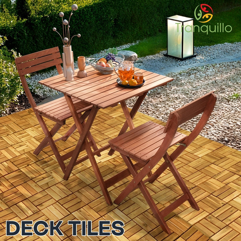 Solid Wood Deck Tiles Set 10