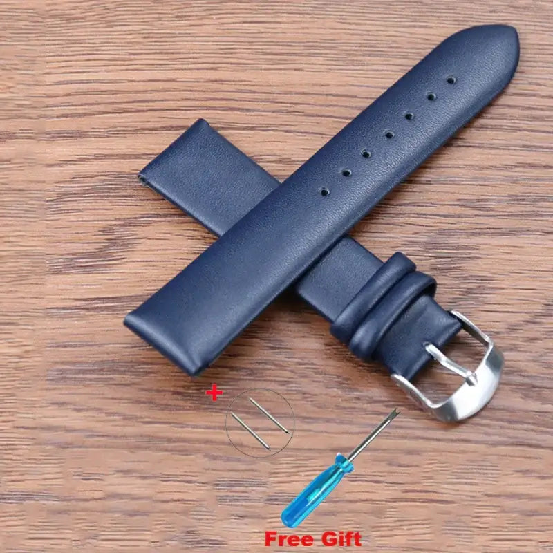 Garmin 18/20/22mm Quick Release Slim Smooth Leather Band